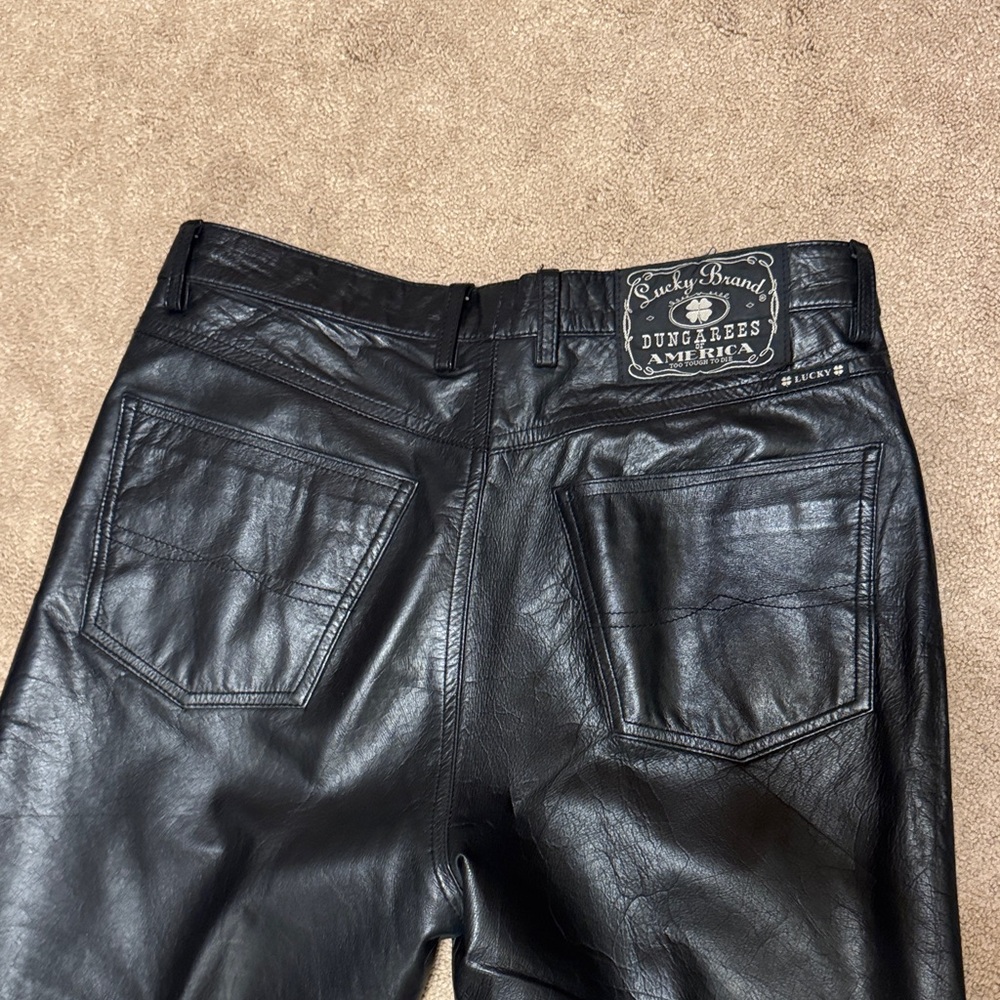 Lucky Brand Black Leather Trousers